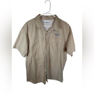 Columbia Tan Short Sleeve Button DownShirt